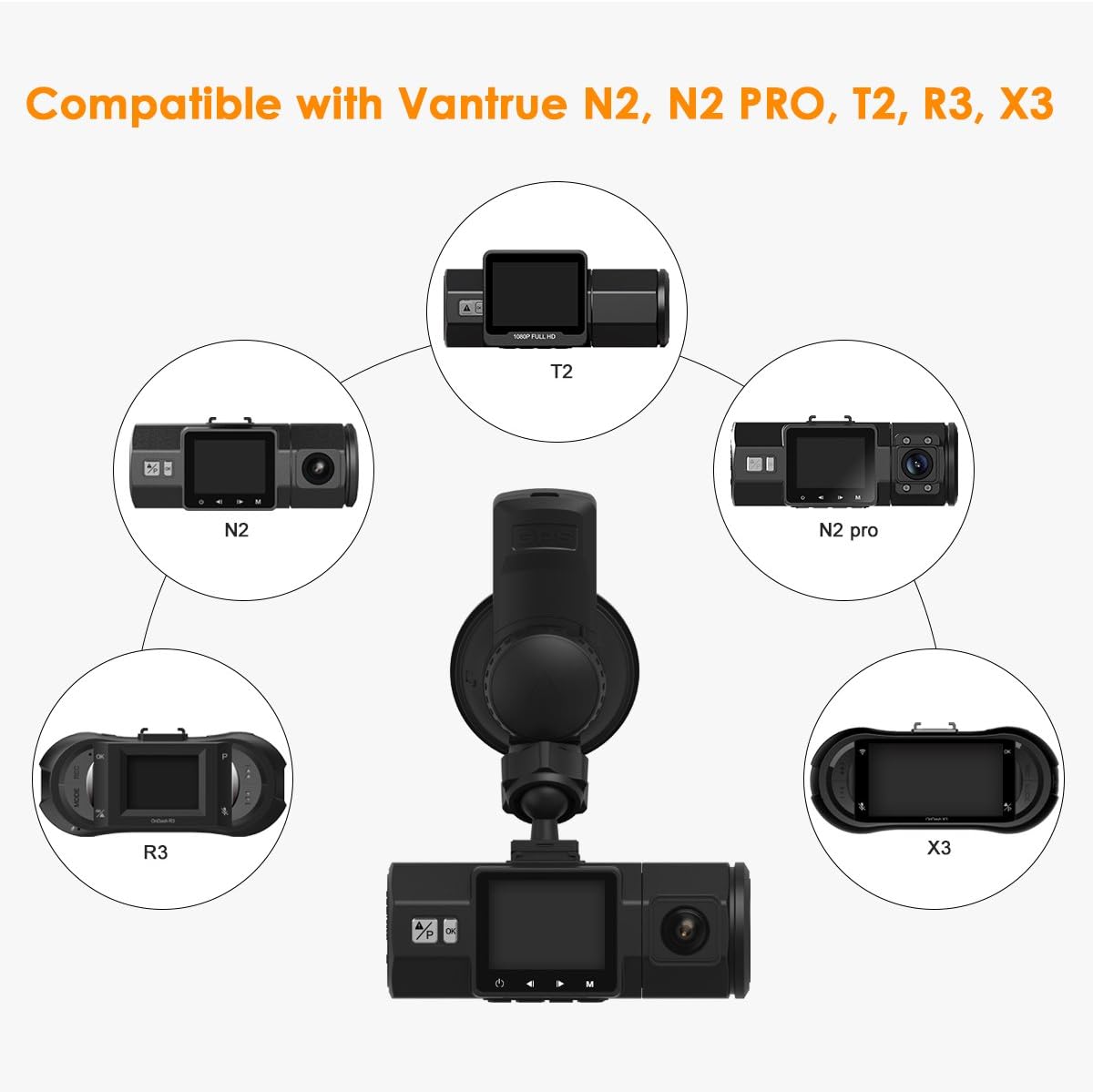 Cheapest 🛒 Vantrue N2 Pro, N2, T2, R3, X3 Dash Cam GPS Receiver Module Mini USB Port Car Suction Cup Mount for Windows and Mac