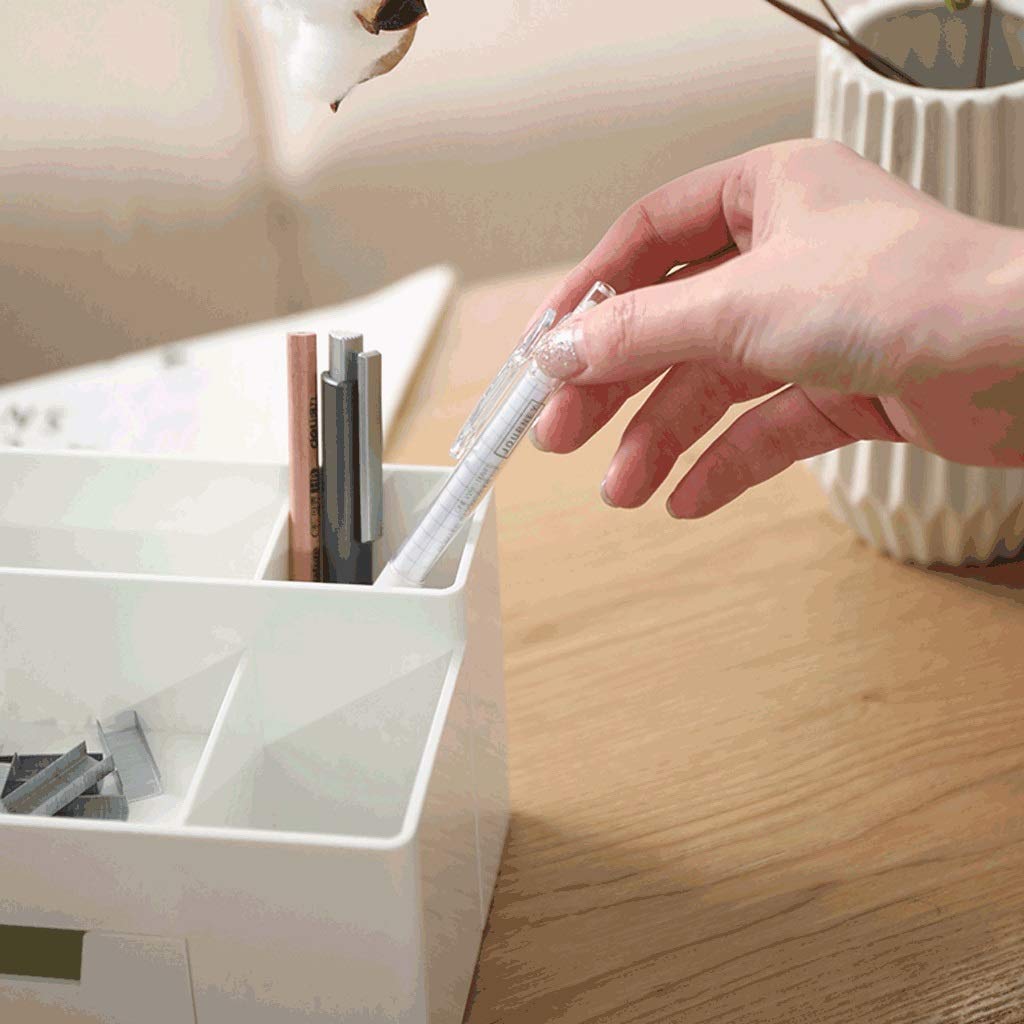 Uchwyt na pióro na biurko Desk Uchwyt na Pióro Stojak z szufladą Pióro Pole Box Container Makeup Organizator Organizator Przechowywanie Dla Office Home Multifunkcjonalne Pióro posiadacze