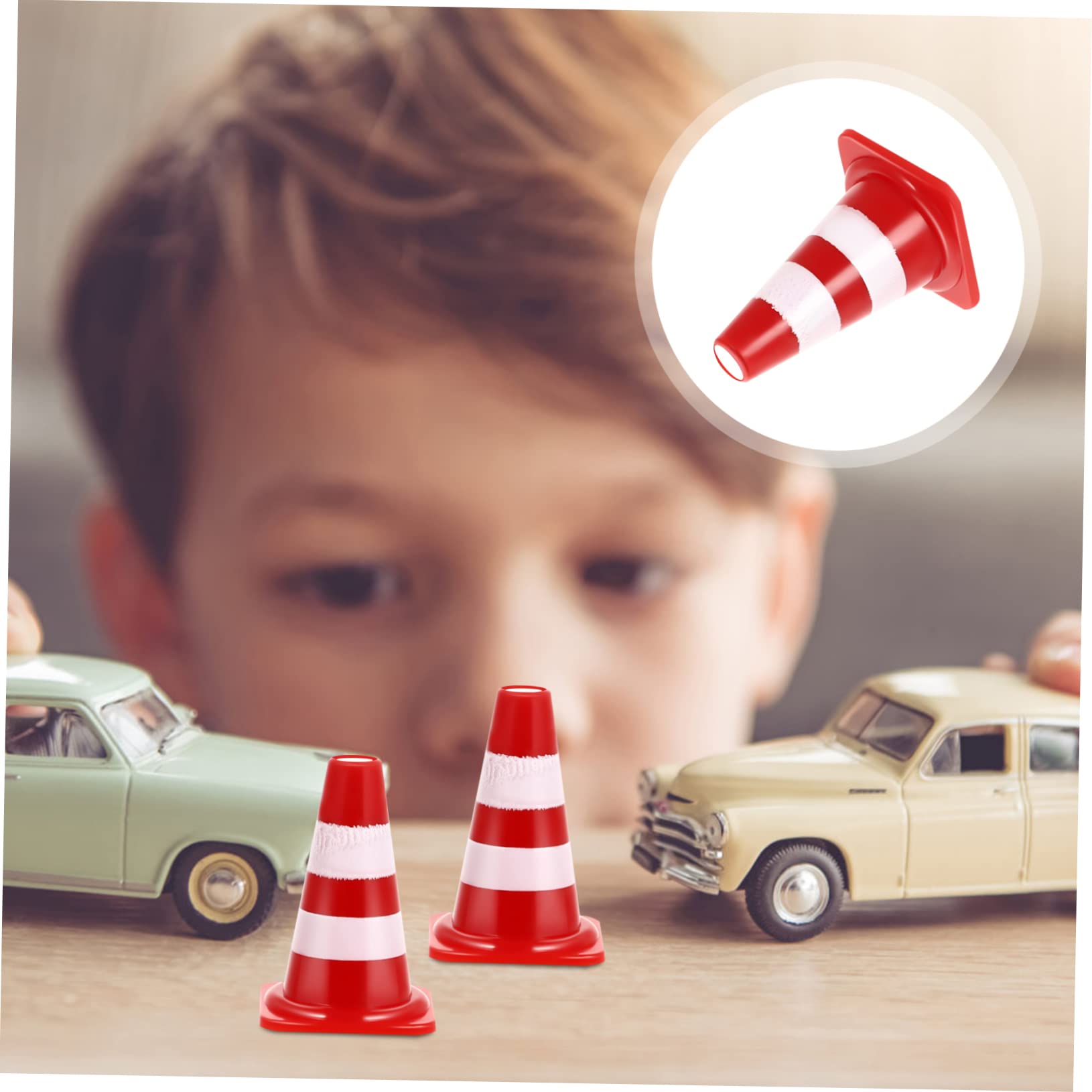 ERINGOGO 60Pcs Traffic Cones Educational DIY Simulation Road Sign for Kindergarten Play Bright Color Roadblocks for Imaginative Learning and Fun