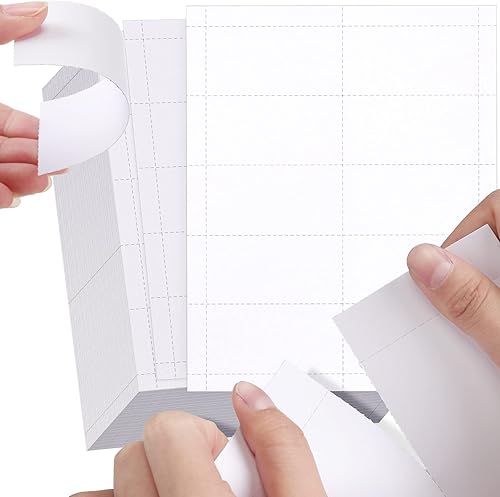 2000 tarjetas de presentación imprimibles en blanco de 3.5 x 2 pulgadas, tarjetas de visita perforadas pesadas de doble cara para impresión láser de