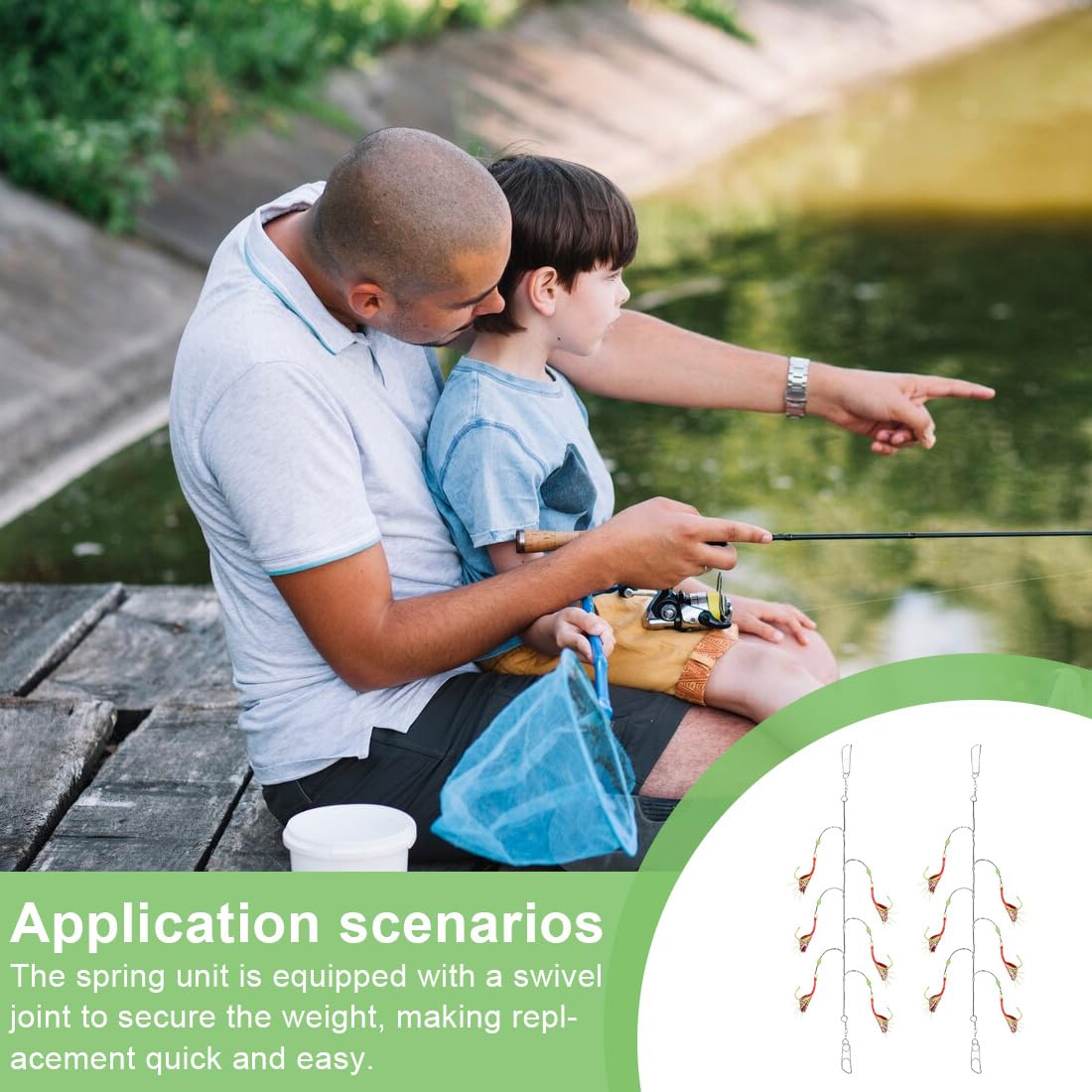 Set de 5 Aparejos de Plumas de caballa con Cuentas Luminosas,Aparejos de Pesca de mar pre-atados,Señuelos Biónicos para Caballa y Abadejo,Aparejos de Pesca (16#)