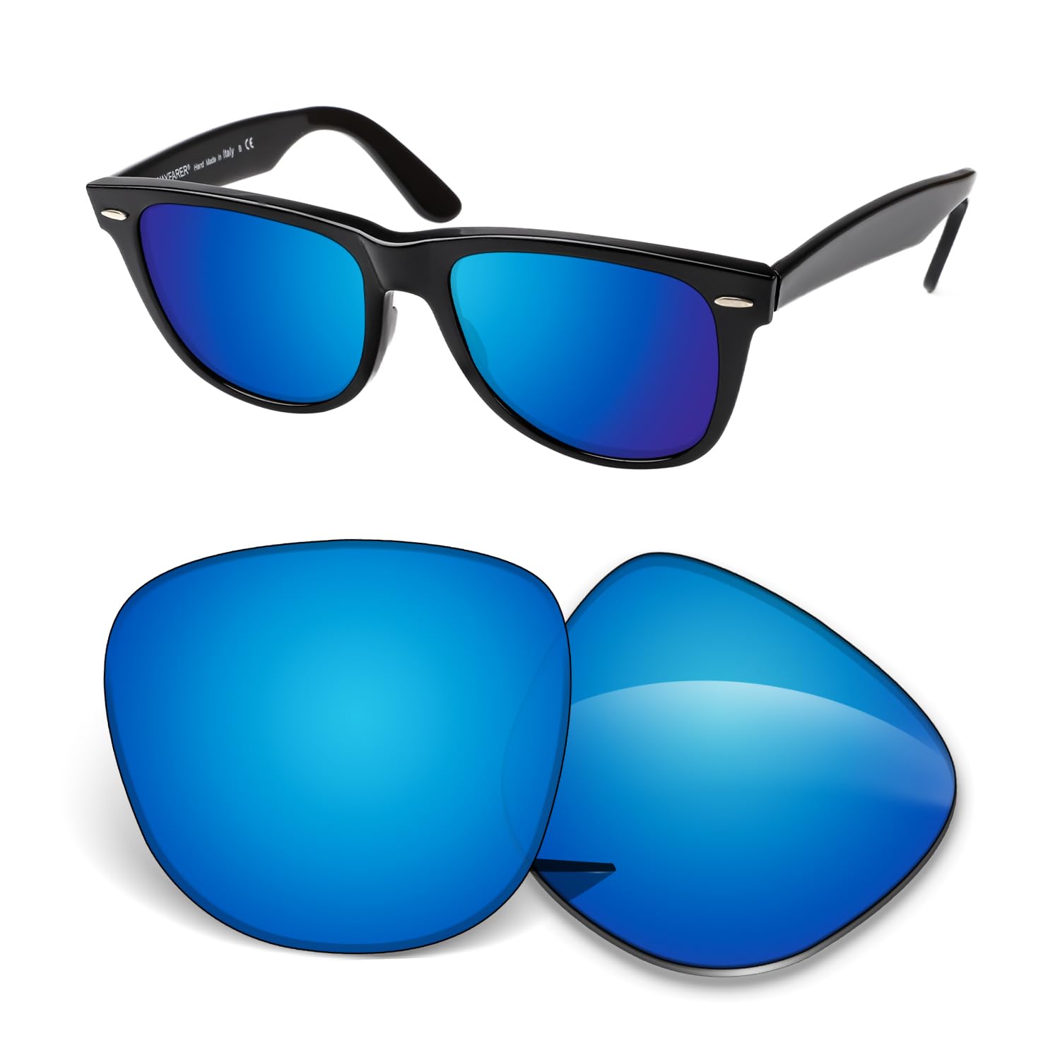 Lentes de repuesto de 1,5 mm compatibles con lentes de sol Ray-Ban Wayfarer RB2140 de 54 mm, antiarañazos y resistentes a los impactos