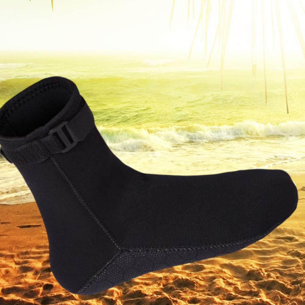 Neopren-Schwimmsocken, 3 mm, für Tauchen, Surfen, Wassersport, Schnorcheln, Größe M, Schwarz