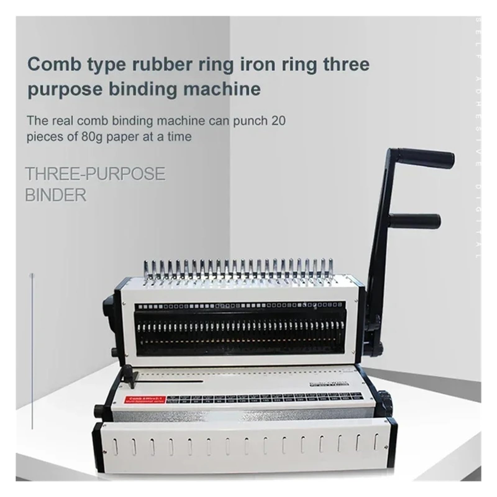 Elektrische Drahtbindemaschine, Clip-Binder, Kammbindung, Drei-in-Eins, 40-Loch-Eisenring/24-Loch-Gummi/10-Loch-Clip, schwere Stanzung für Zuhause, Schule