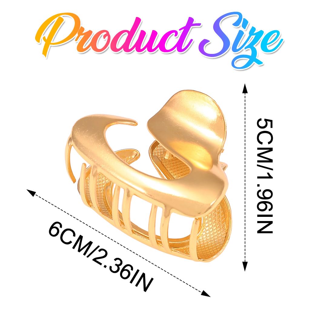 BARTOSI Small Metal Hair Clips Gold Claw Clips Nonslip Cute Hair Claw Clips Fashion Hair Accessories for Women and Girls (Pack of 3) - Image 6