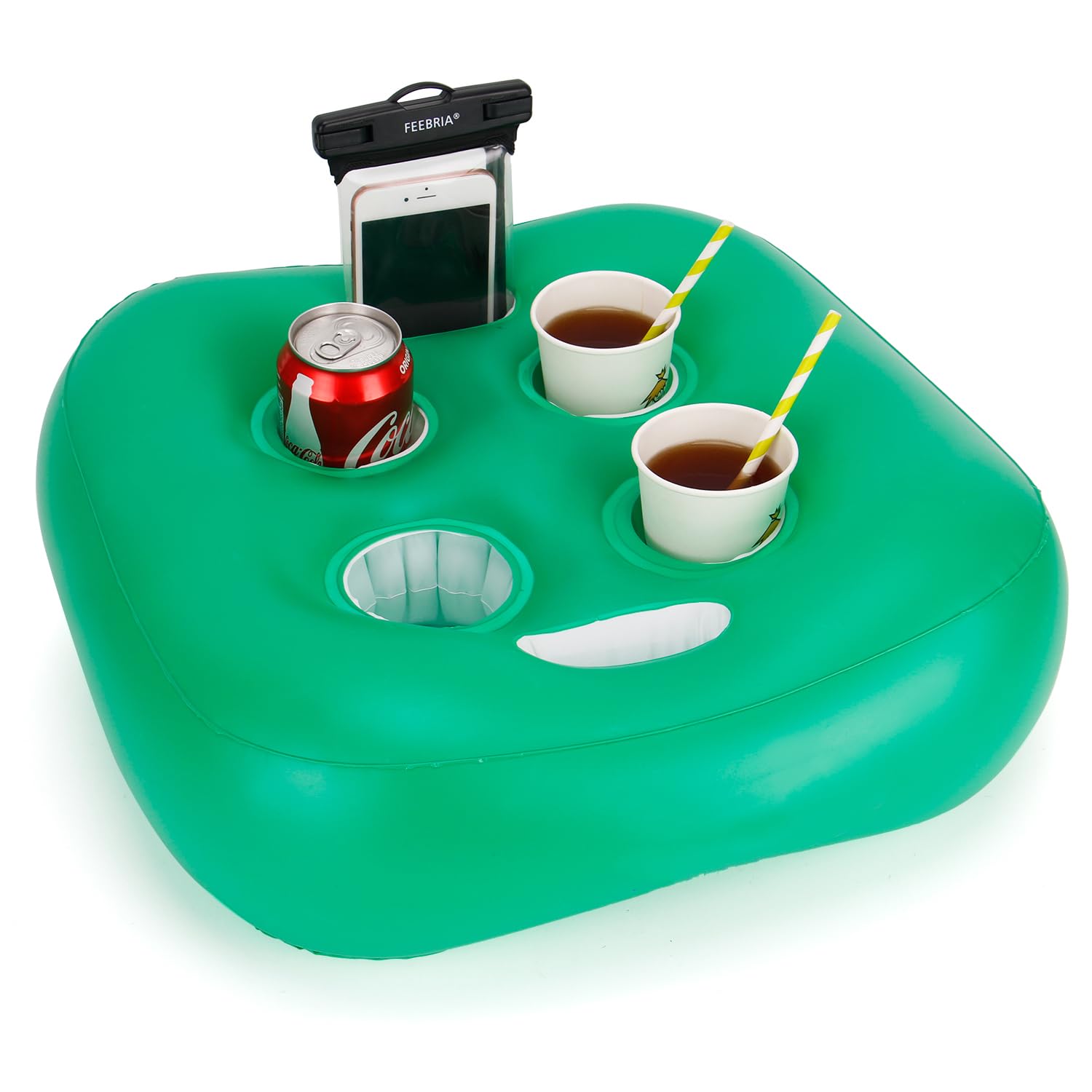 Confezione da 6 portabevande gonfiabili per piscina, sottobicchieri galleggianti per feste estive, spiaggia e bordo piscina, galleggianti riutilizzabili in PVC per adulti e famiglia
