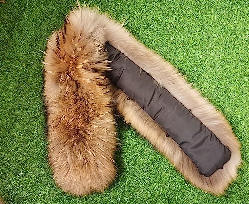 Real Pelts Collars Warm Hairs Scarf Raccoon Hairs Collar Hood Unisex4