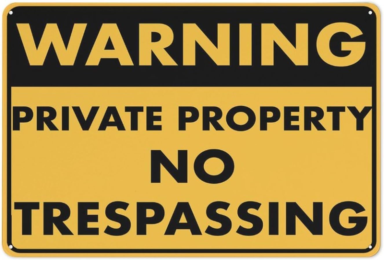 Private Property No Trespassing Rust-Free Aluminum Warning Sign - Weather Resistant, Waterproof, Easy to Mount for Villa, Farm, Factory, Indoor/Outdoor 12x8 inch