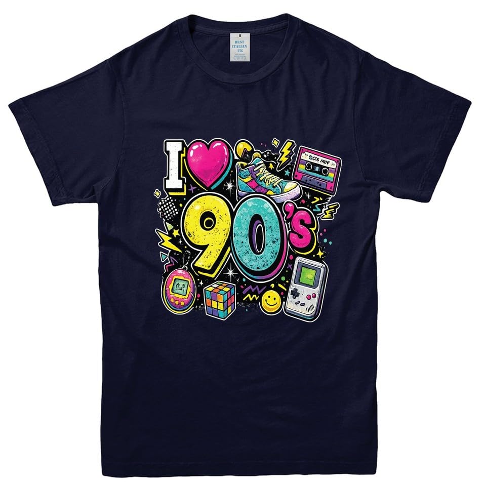 T Shirts Women Retro 90s Theme Party T-Shirt 90s Fancy Dress Costume Tops Blue