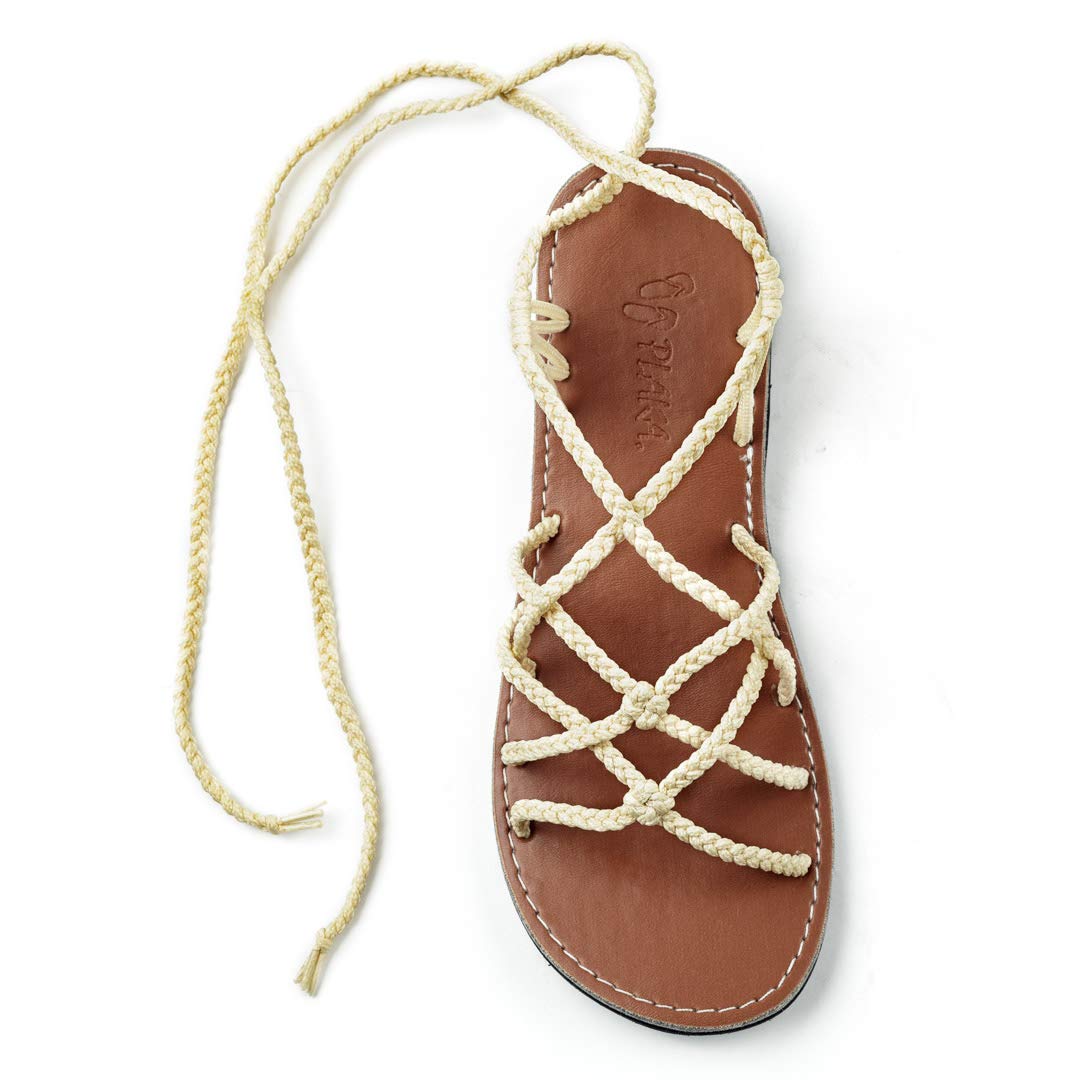 Plaka Flat Gladiator Sandals for Women Sahara