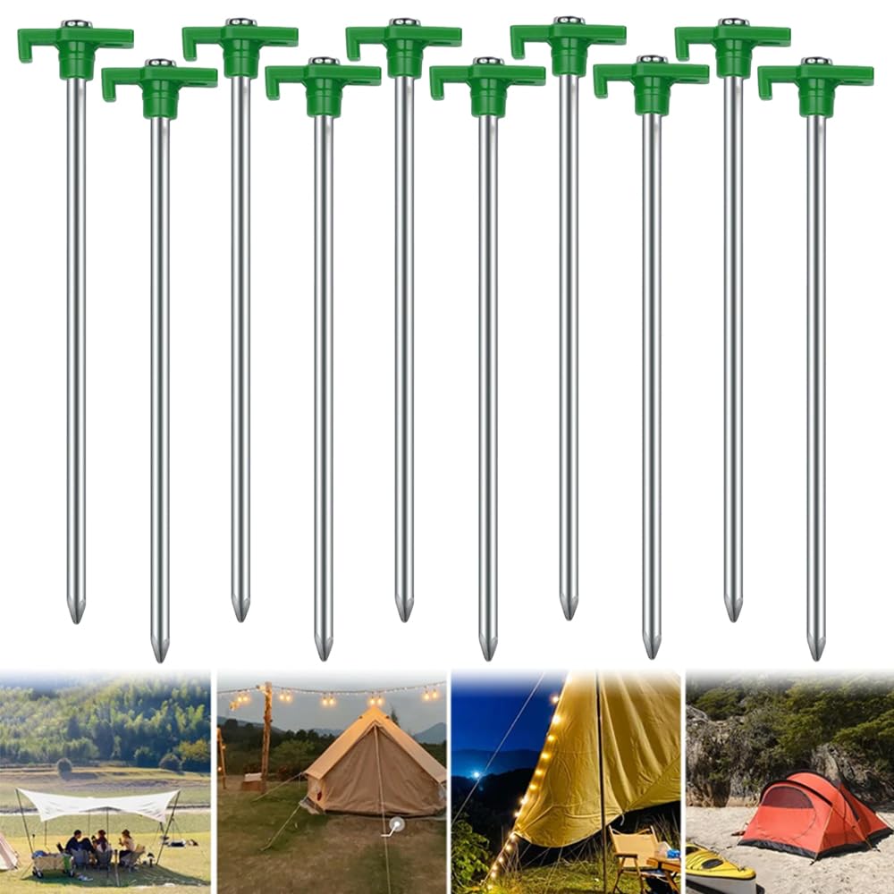 BetterJonny Zeltheringe, 17,8 cm, rostfrei, Familien-Pop-Up-Haushalt, strapazierfähig, verzinktes Metall, Zeltheringe, Gartenklammern, Bodenstifte, Camping, Zaunhaken, 20 Stück