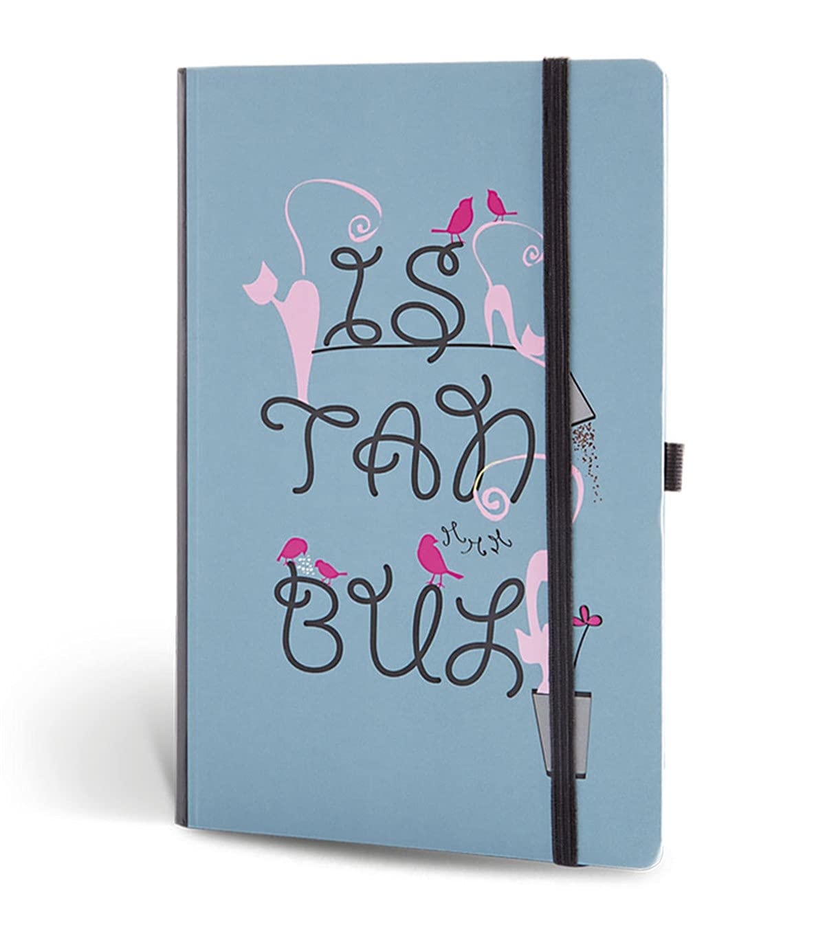 Le Color İstanbul Mini Defter Çizgili Lastikli Tipogarfi