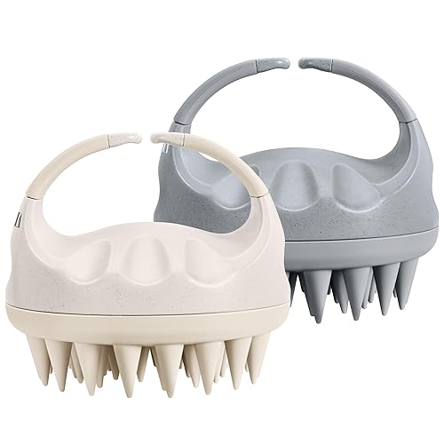 Miniatura 8 de HEETA Masajeador de cuero cabelludo para el crecimiento del cabello con cerdas de silicona suaves para eliminar la caspa y aliviar la picazón,