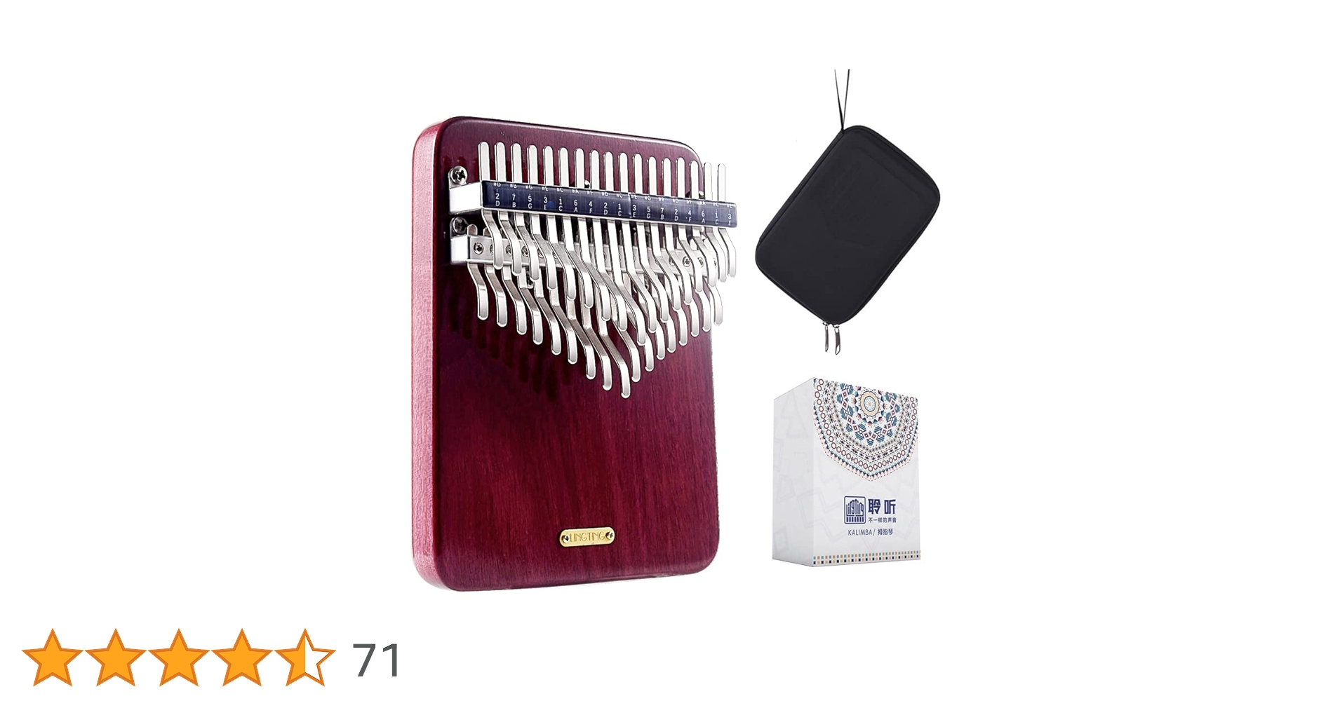 Amazon | LingTing Kalimba 34 keys Thumb Piano Mbira Finger