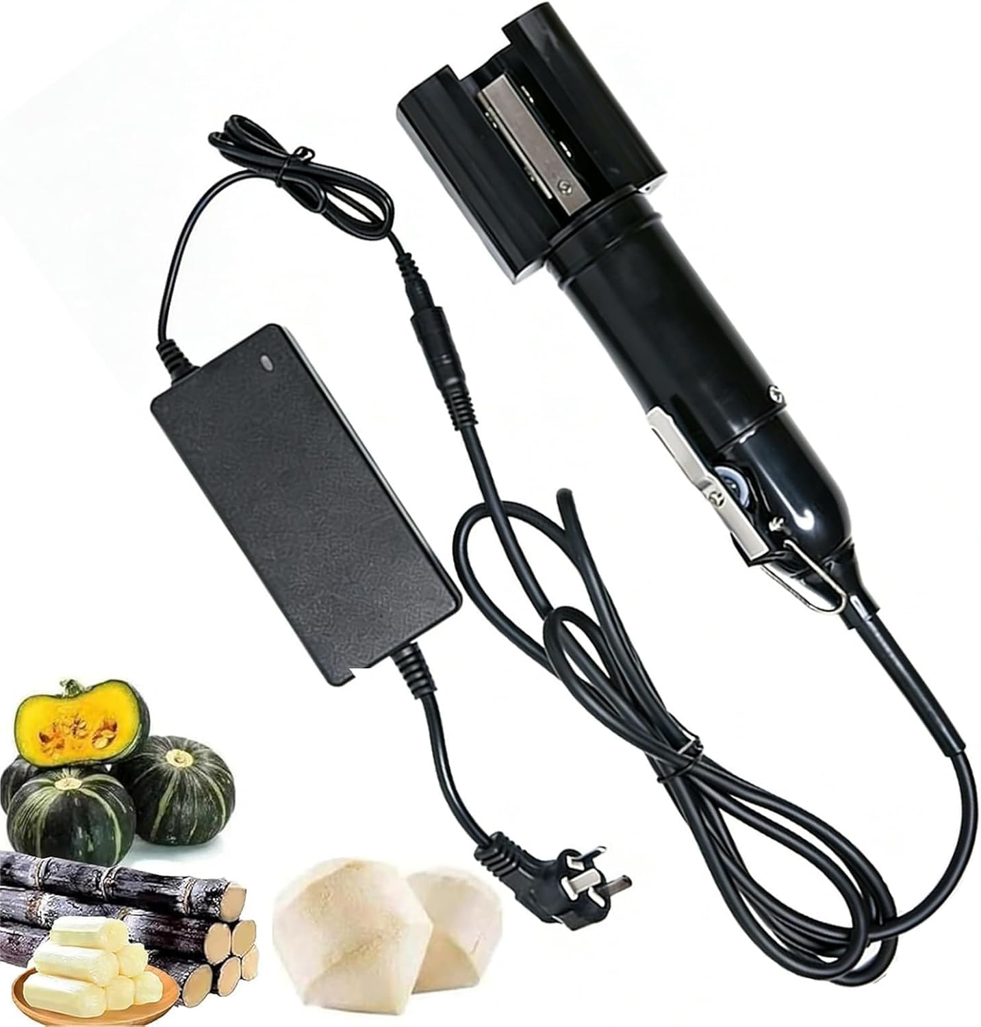 HKFGSHOP Electric Sugarcane Scraping Machine, 120W Commercial Sugarcane Peeling Machine, Fast Tare Removal, Taro Peeling, For Various Fruits And Vegetables, Such As Sugarcane, Coconut, Pumpkin