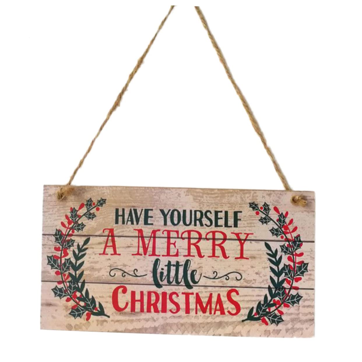 PRETYZOOM Adorno Navideño Colgante de Madera para Puerta de 20 X 10 X 0,5 Cm, Adorno Navideño para Fiestas y Ambiente Festivo Hogar