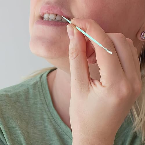 Miniatura 8 de 200 palillos de dientes de doble cabeza de plástico suave para el cuidado bucal interdental, palillos de hilo dental, palillos de hilo dental, hilo