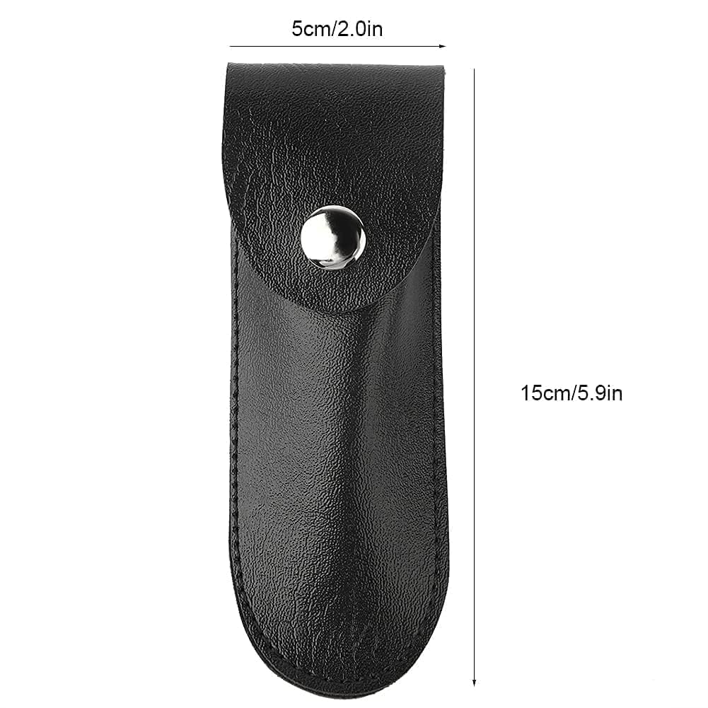 Apribottiglie in pelle, custodia per coltello da vino in pelle Cavatappi piccola borsa in pelle Nuova fondina per apribottiglie in PU 5,9 × 2,0 pollici (Nero)
