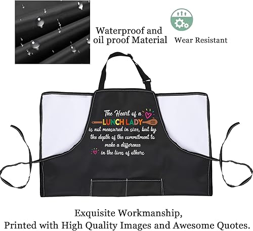 Miniatura 4 de PXTIDY Delantal de almuerzo para mujer, para la escuela, para el almuerzo, el corazón de un almuerzo, no se mide