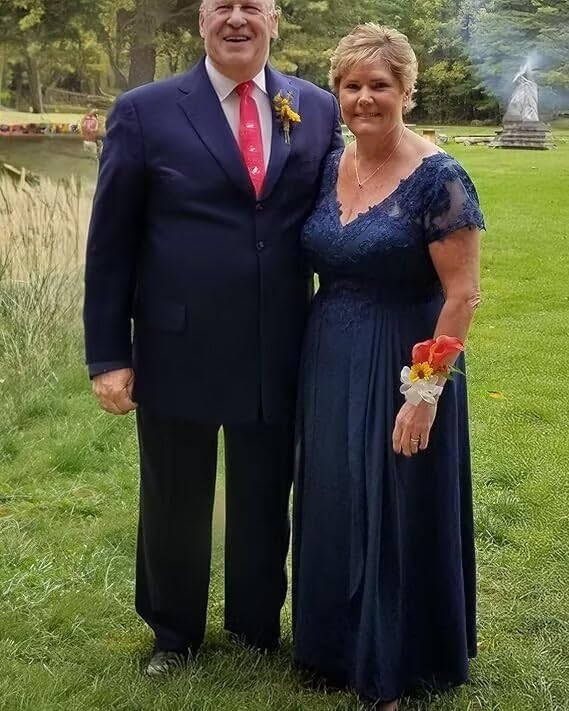 Mother of The Bride Dress Long for Wedding Guest Lace Appliques Chiffon Formal Evening Party Gowns JH0294