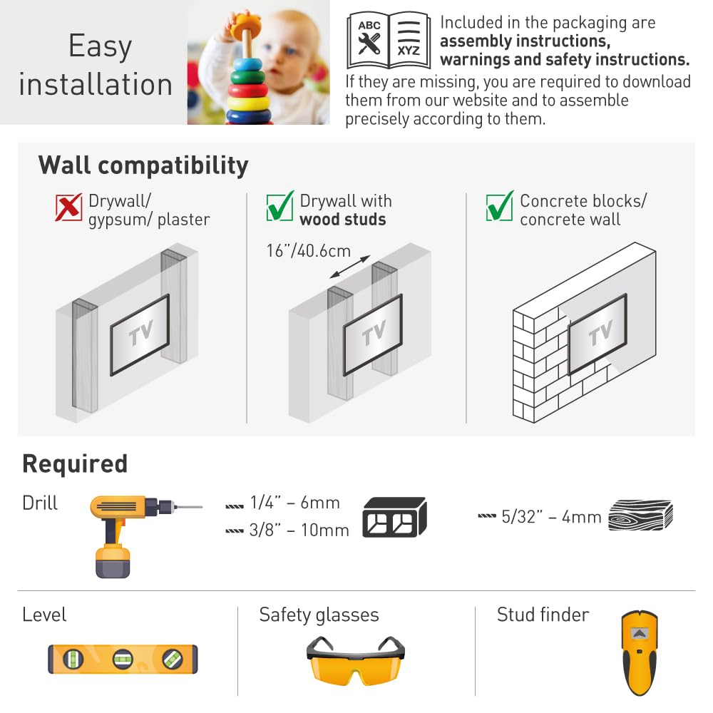 Barkan Soporte TV de Pared 70cm de Largo Brazo Doble, Inclinable y Giratorio, Articulado, para Pantallas de 55-100 Pulgadas, Peso máximo 70Kg, Extra Estable, para LED OLED LCD, hasta VESA 800x600