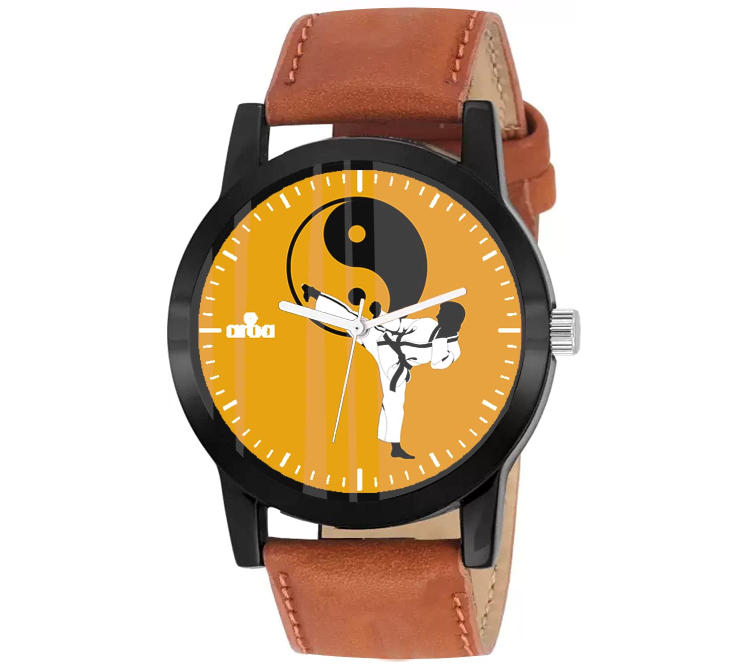 AROA Watch New Watch for Taekwondo Yin Yang Model : 960 Black Metal Type Analog Black Strap Watch Orange Dial for Men Stylish Watch for Boys (B0CG95JZMV) Amazon Price History, Amazon Price Tracker