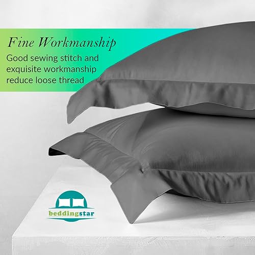 Miniatura 6 de Beddingstar - Juego de 2 fundas de almohada 100% algodón egipcio de 600 hilos