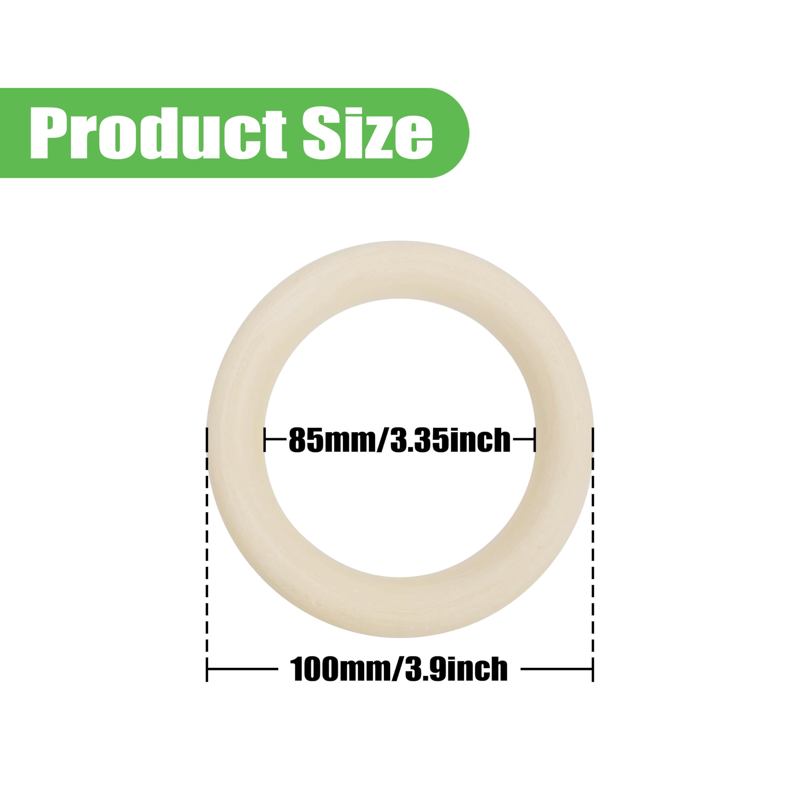 Lot De 10 Anneaux En Bois Naturel Pour Travaux Manuels, Anneaux En Bois Brut Pour Macramé, Connecteurs De Pendentifs En Bois