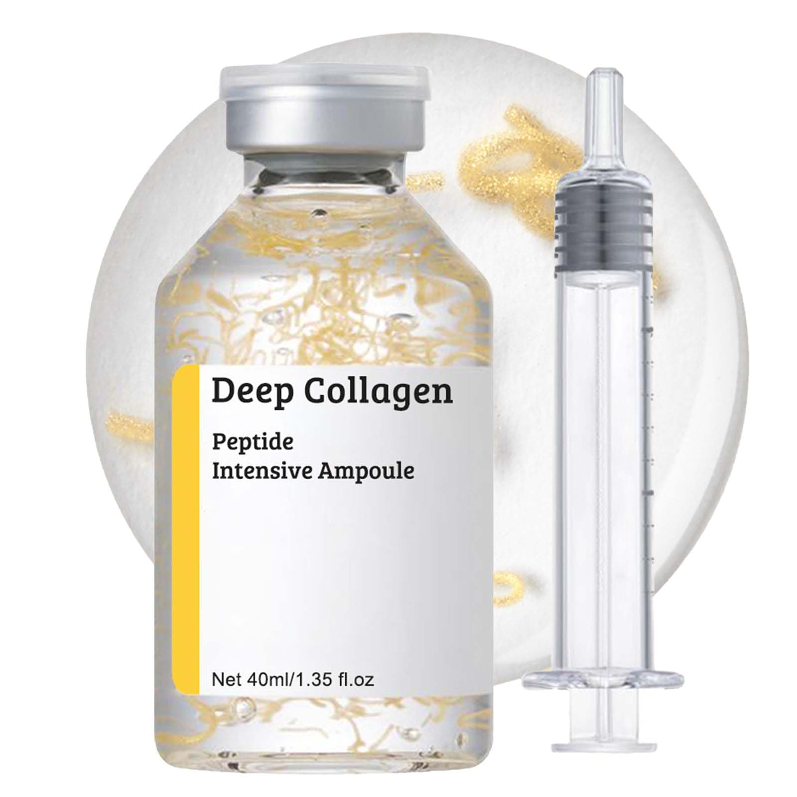 Seidenpeptid Intensiv Lifting Ampulle - Peptide Serum - Deep Collagen Serum - Deep Collagen Silk Peptide Serum, Korean Anti Aging Ampullenserum, Sichtbares Lifting & Straffung der Haut,Glättung Falten