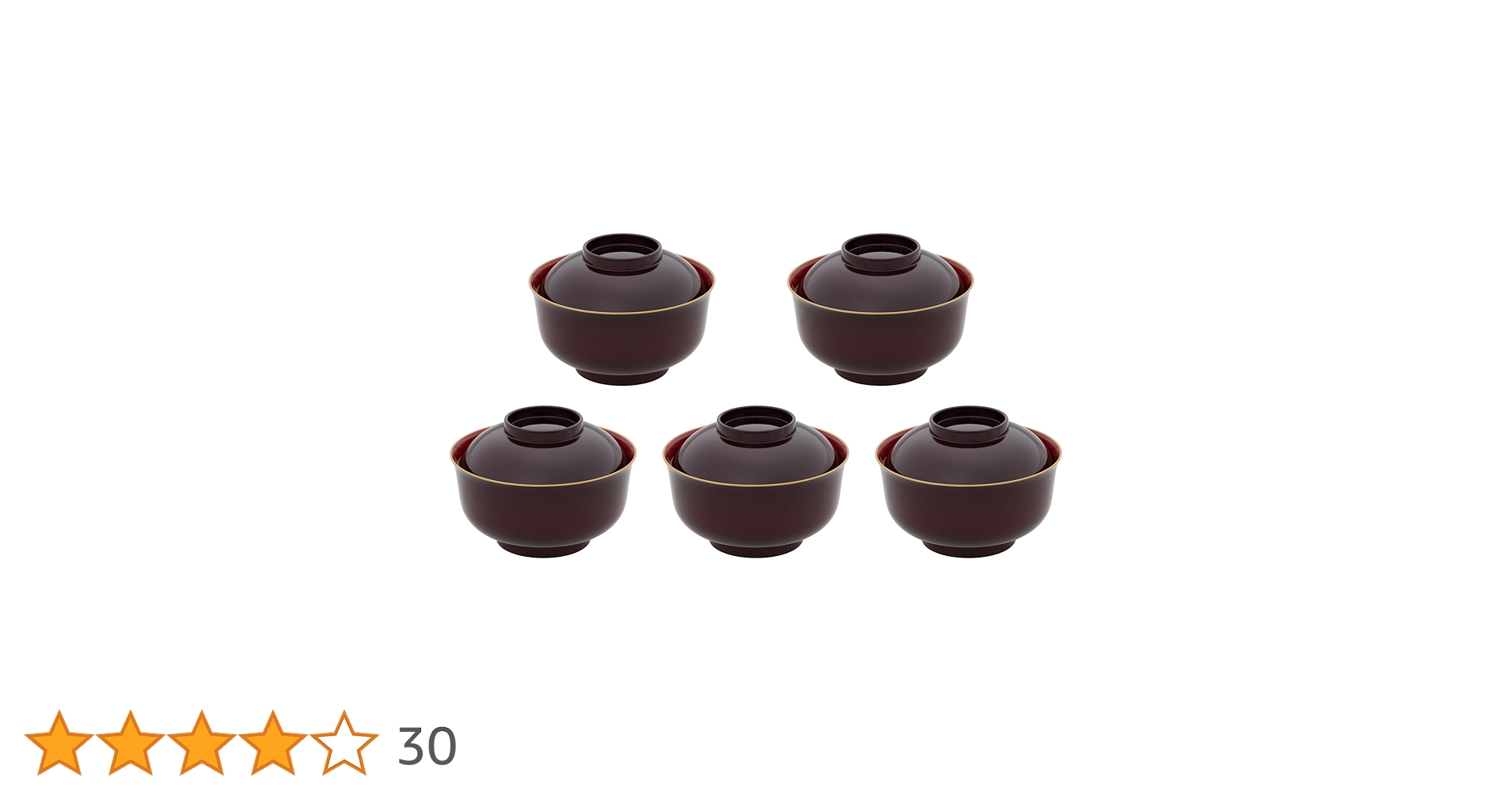 Amazon.co.jp: 【まとめ買い】5客セット 山中塗り 雑煮碗 汁椀 蓋付き