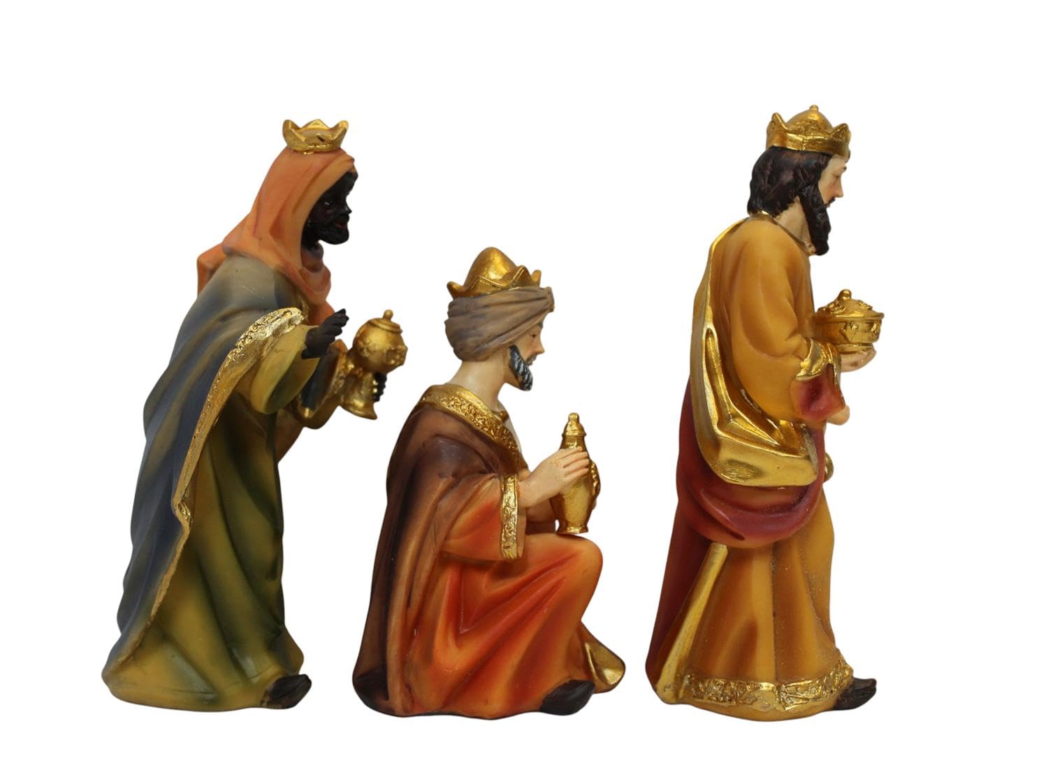 ZICOM Krippenfiguren Miniaturfiguren Heilige DREI Könige Höhe 14cm (Caspar, Melchior und Balthasar) handbemalt Polyresin, Modellbau Puppenhaus