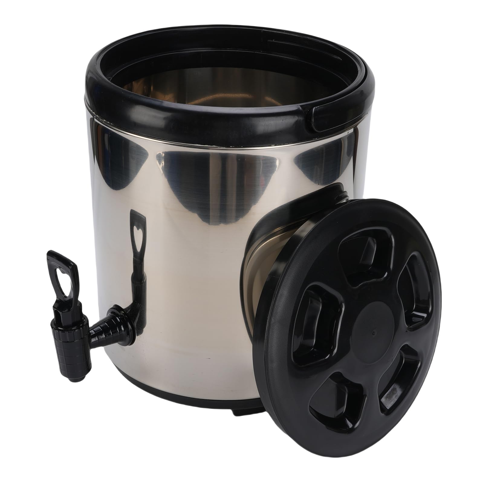 6L Thermal Hot and Cold Beverage Dispenser, Stainless Steel Portable Insulated Drink Dispenser for Milk Tea Juice Soup, Lightweight with Handle (Silver)