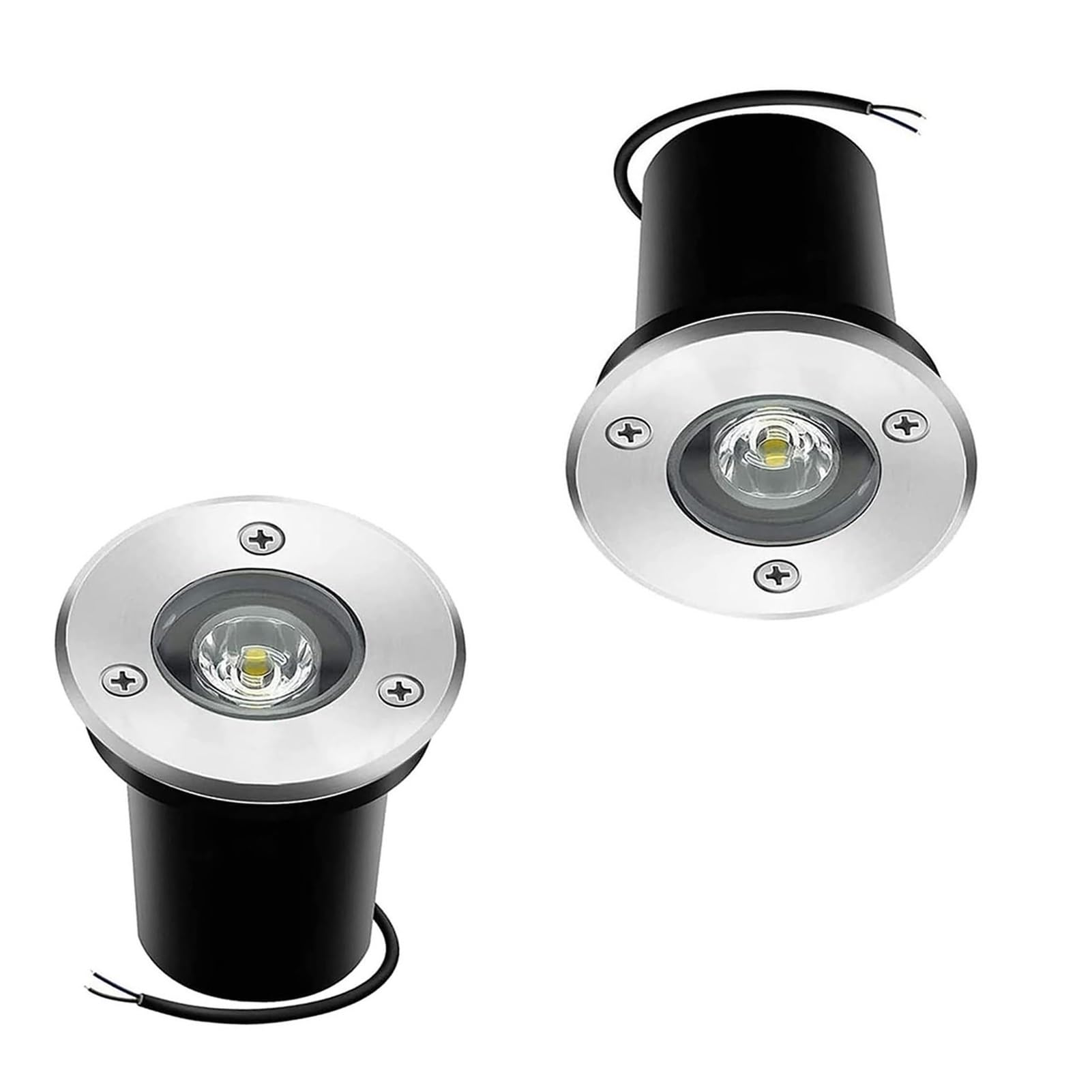 Lampa ogrodowa LED, 2 sztuki, wodoszczelne oświetlenie LED IP67, 1 W, do montażu pod ziemią, do oświetlenia podjazdów, tarasów i schodów, dekoracyjne oświetlenie zewnętrzne (czerwone, 24 V)