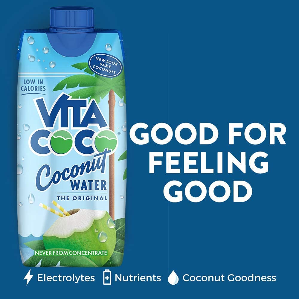 Vita Coco - Pure Coconut Water (1L x 12) - Naturally Hydrating - Packed With Electrolytes - Gluten Free - Full Of Vitamin C & Potassium