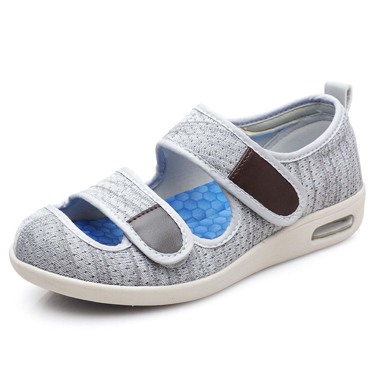 Buty dla diabetyków, buty o bardzo szerokiej szerokości Kobiety Mężczyźni, buty medyczne na opuchnięte stopy, ortopedyczne buty dla diabetyków z regulowanymi butami do chodzenia z pianki Memory(Light