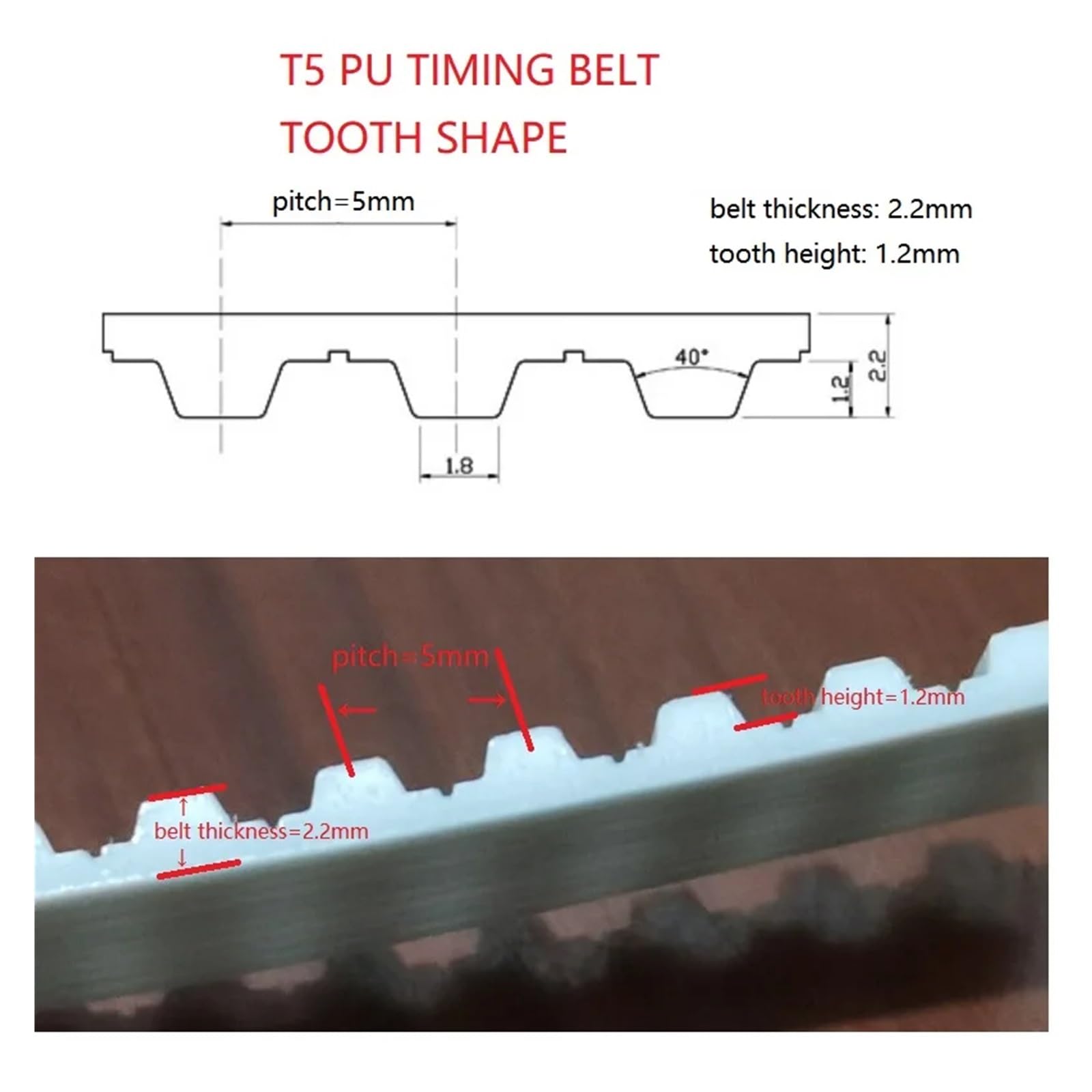 Übertragungsriemen Teilung 5 Mm Polyurethan PU T5 Zahnübertragung Förderband Zahnriemen Offen Mit Stahlseil Riemen Synchronriemen Keilriemen Zahnriemen(13M,10mm)