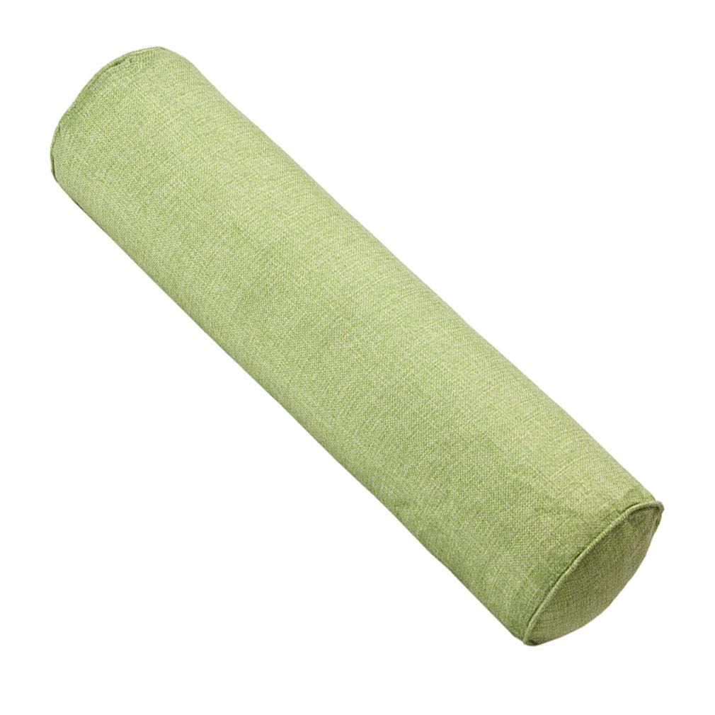 Xiang Ru Flax Solid Color Candy Pillow Roll Bolster Pillows for Home Bed Sofa Cushion Grass Green 80 x Diameter:20CM