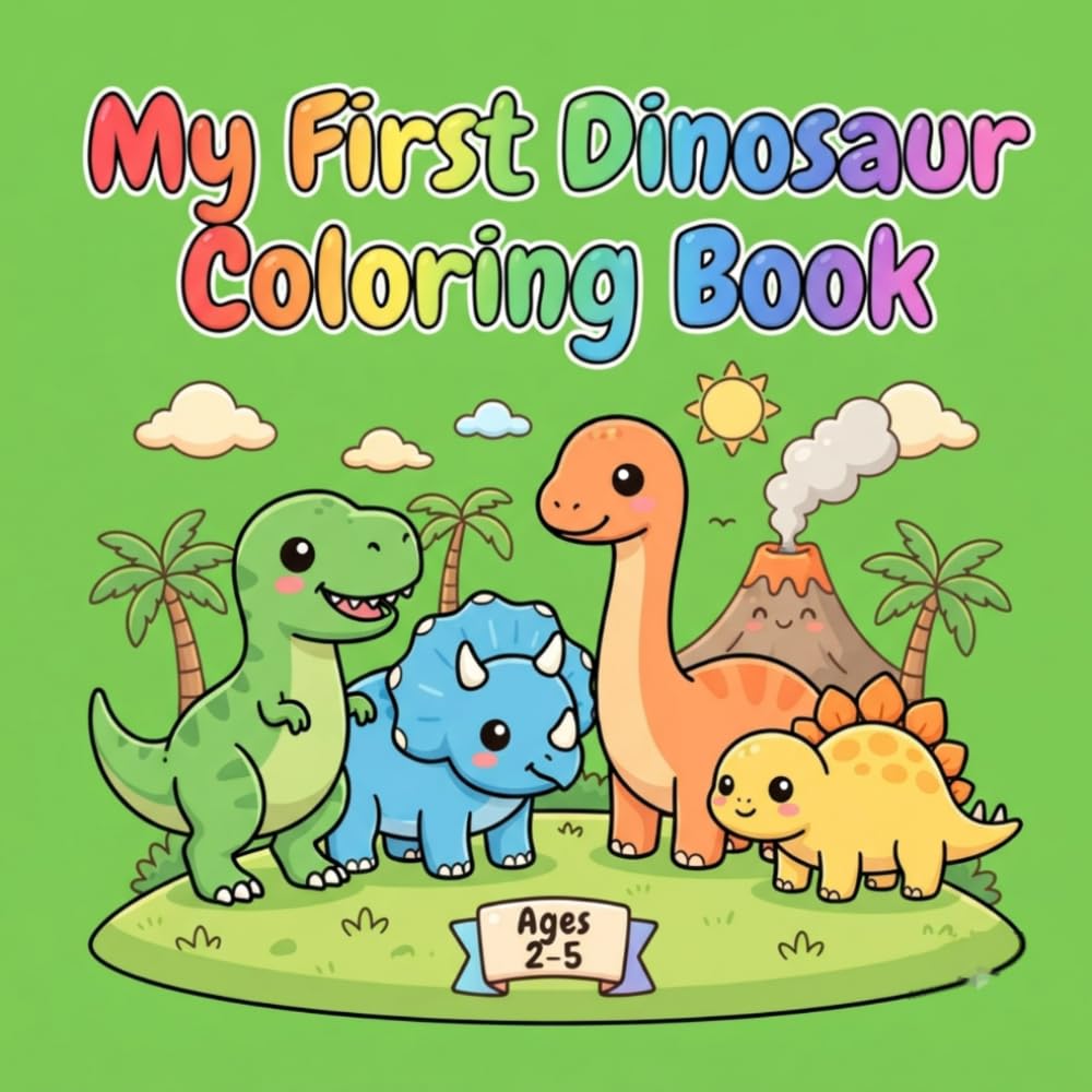 My First Dinosaur Coloring Book: Learn Dinosaur Names - 30 Cute & Simple Dinosaurs to Color | Bold & Easy for Toddlers Ages 2-5 (My first coloring books)