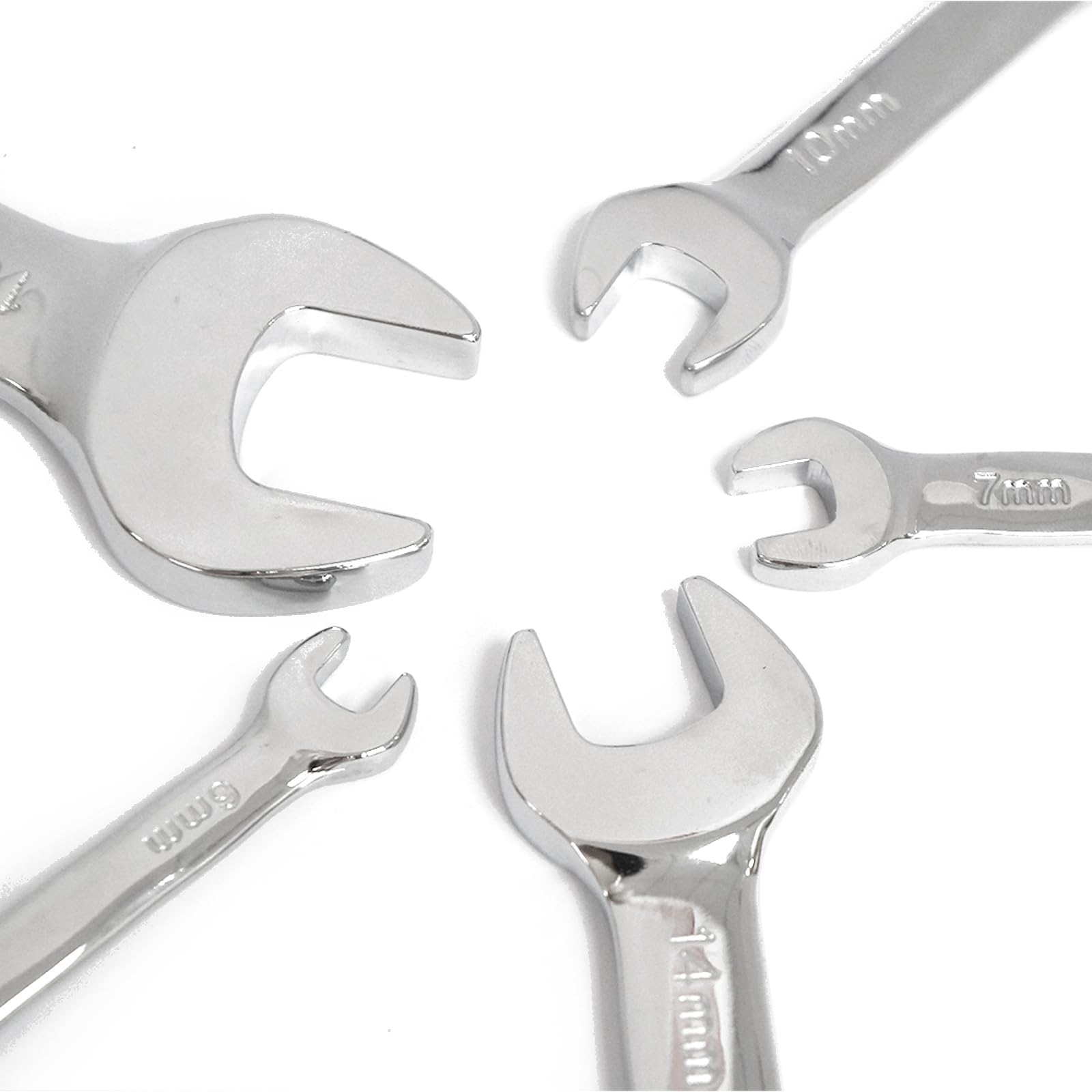Vokenforu Stubby Ratchet Spanner 14mm, Ratcheting Combination Wrench, Short Fixed-Head High Carbon Stee Open End Spanner - Image 4