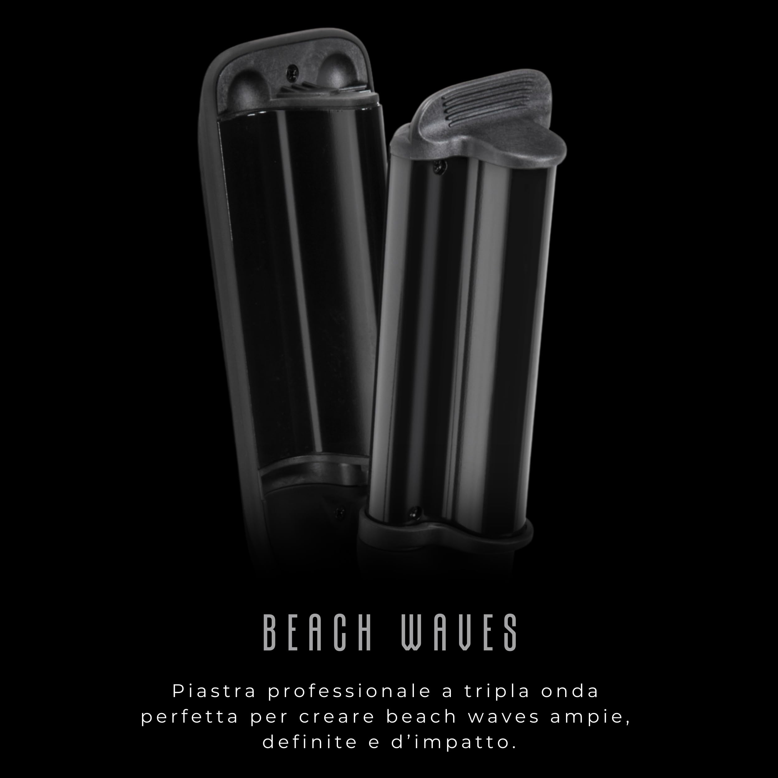 Upgrade - Piastra Onda per Capelli Newave - Big - Piastra Capelli Professionale a Tripla Onda - Per Onde Larghe Definite e di Lunga Durata - Per Beach Waves d'Impatto in un Attimo