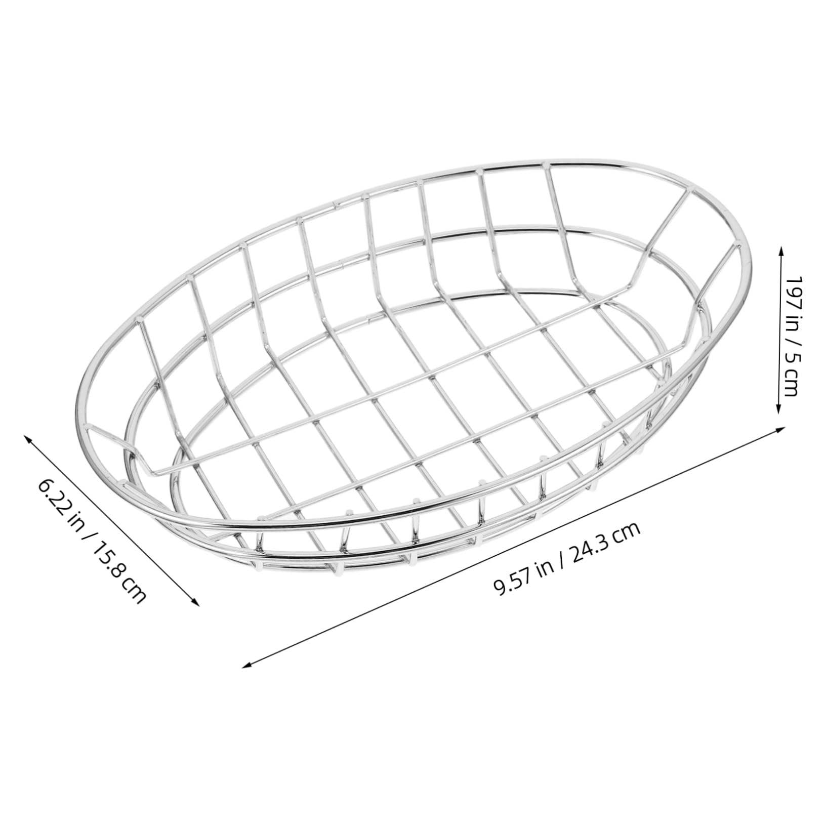 Garneck Metal Fast Food Basket Hot Dog Burger Serving Round Bread Basket Sturdy Wire Construction Large Capacity Easy Clean