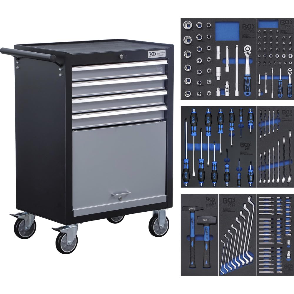 BGS 4086 | Servante d'atelier, Profil Junior | 4 tiroirs | avec 151 Outils