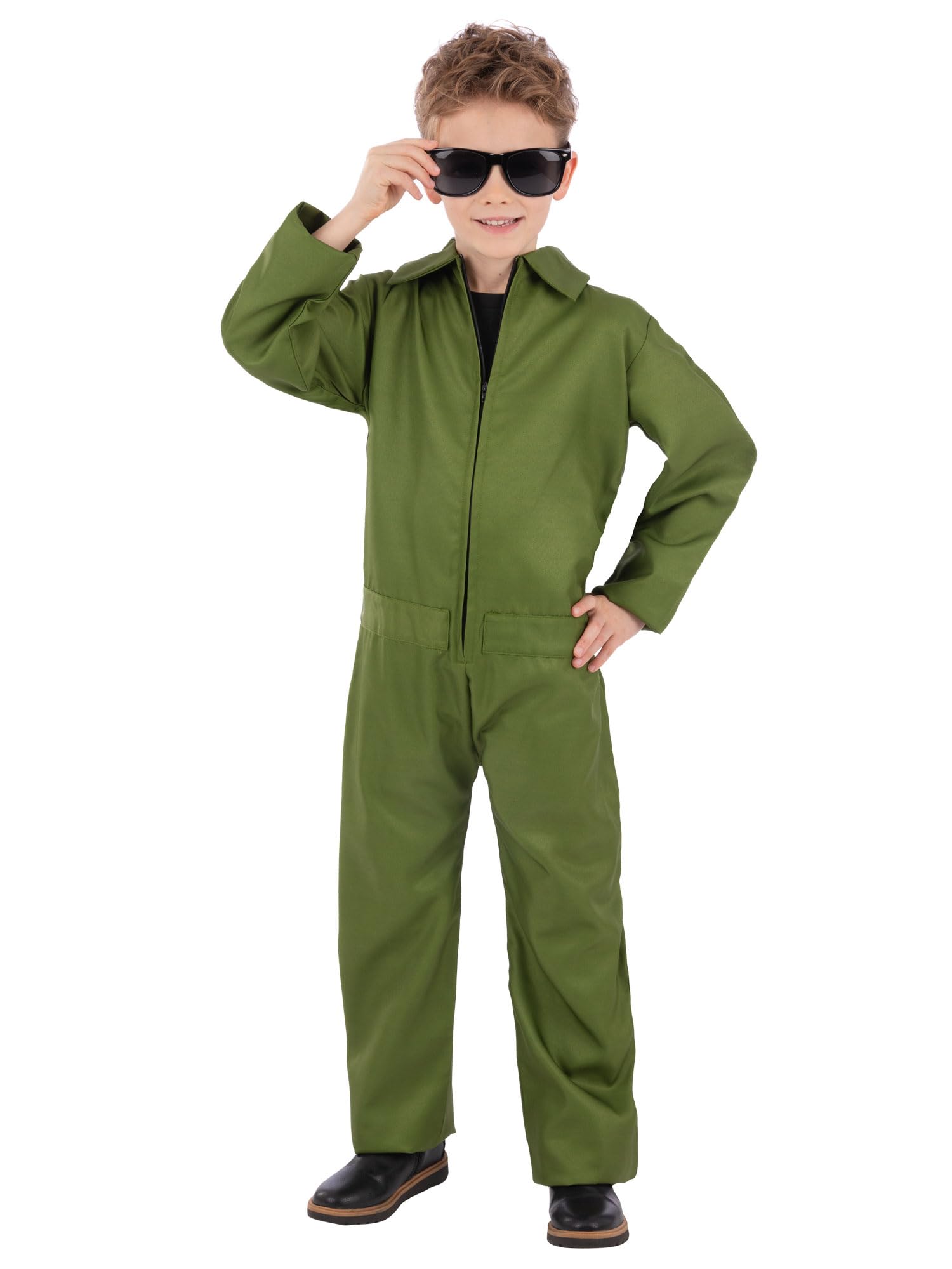 Smiffys Unisex Kids Green Kids Boiler Suit Costume