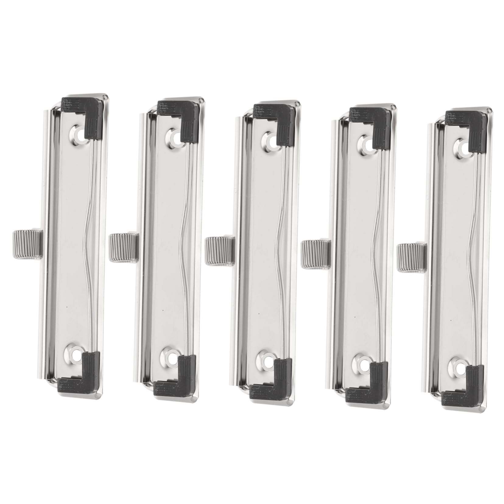 SHINEOFI 5 Set Cartella Appunti Di Archiviazione Cartelle Di Bacheca Fermacavi Asse Cartelline Portadocumenti Faldoni Ufficio Schede Di Clip Forniture Per Ufficio Metallo Silver 5 Pezzi * 5