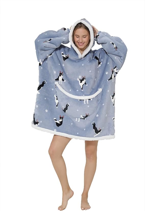 O³ Coperta Con Cappuccio, Plaid Con Maniche, Indossabile In Pile, Felpa Oversize Donna, Blanket - Foto 7