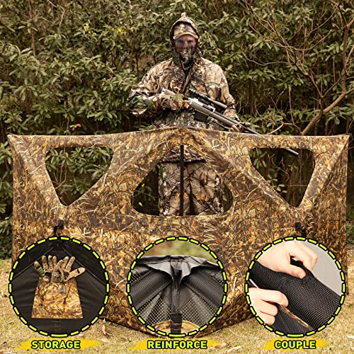 Lenotos Turkey Blind, Easy-Setup Two-Panel Low-Noise Pop Up Ground Blind(A-1006) #TOP2