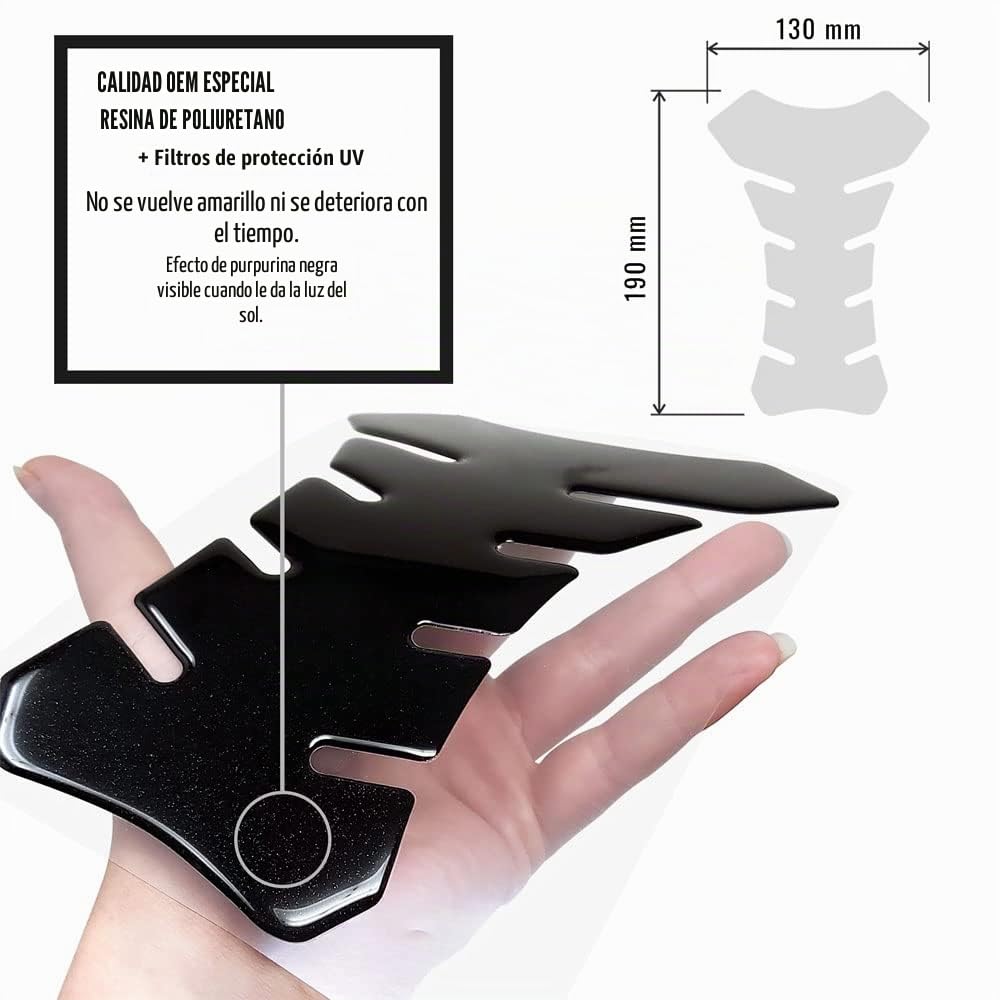 4R Quattroerre.it 18083 Pegatina 3D para el Depósito de la Moto Suzuki, Negro