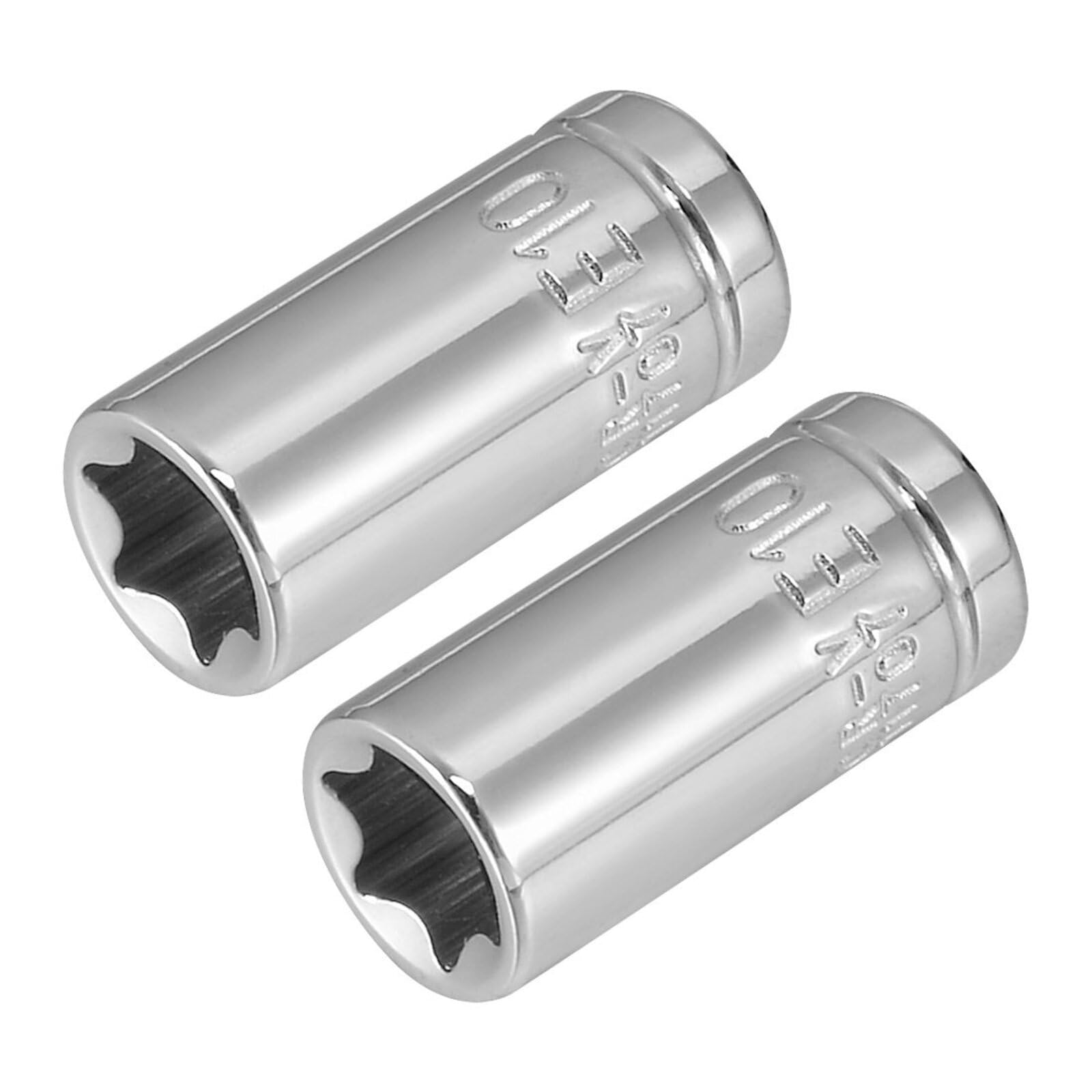 2Pcs 1/4-inch Drive E10 External Torx Shallow Socket, Cr-V Steel, Not