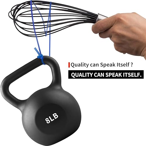 Miniatura 3 de TEEVEA Batidor de silicona, batidores de cocina antiadherentes para cocinar, alambre de metal de acero inoxidable recubierto de goma de silicona,