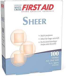 American White Cross 1307033 Sheer Adhesive Strips, Sterile, 7/8